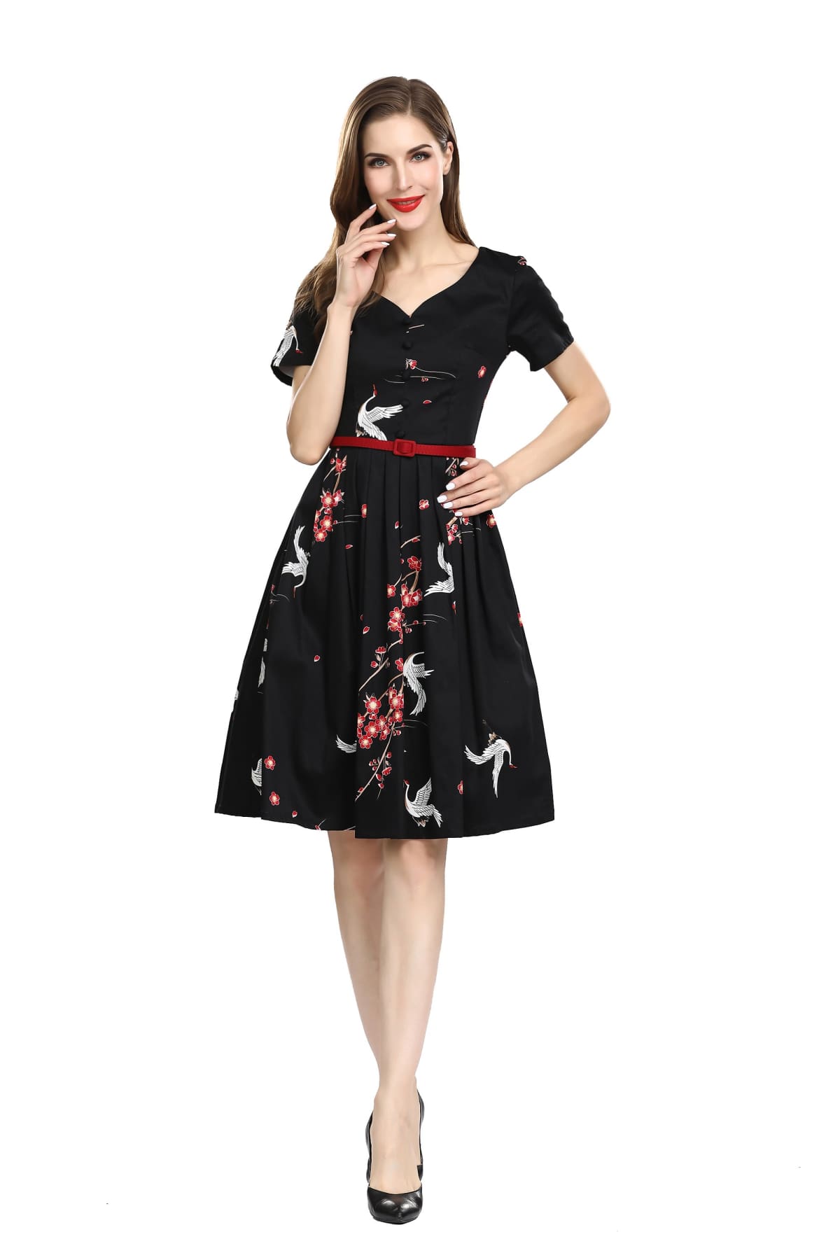 Black cherry store blossom dress