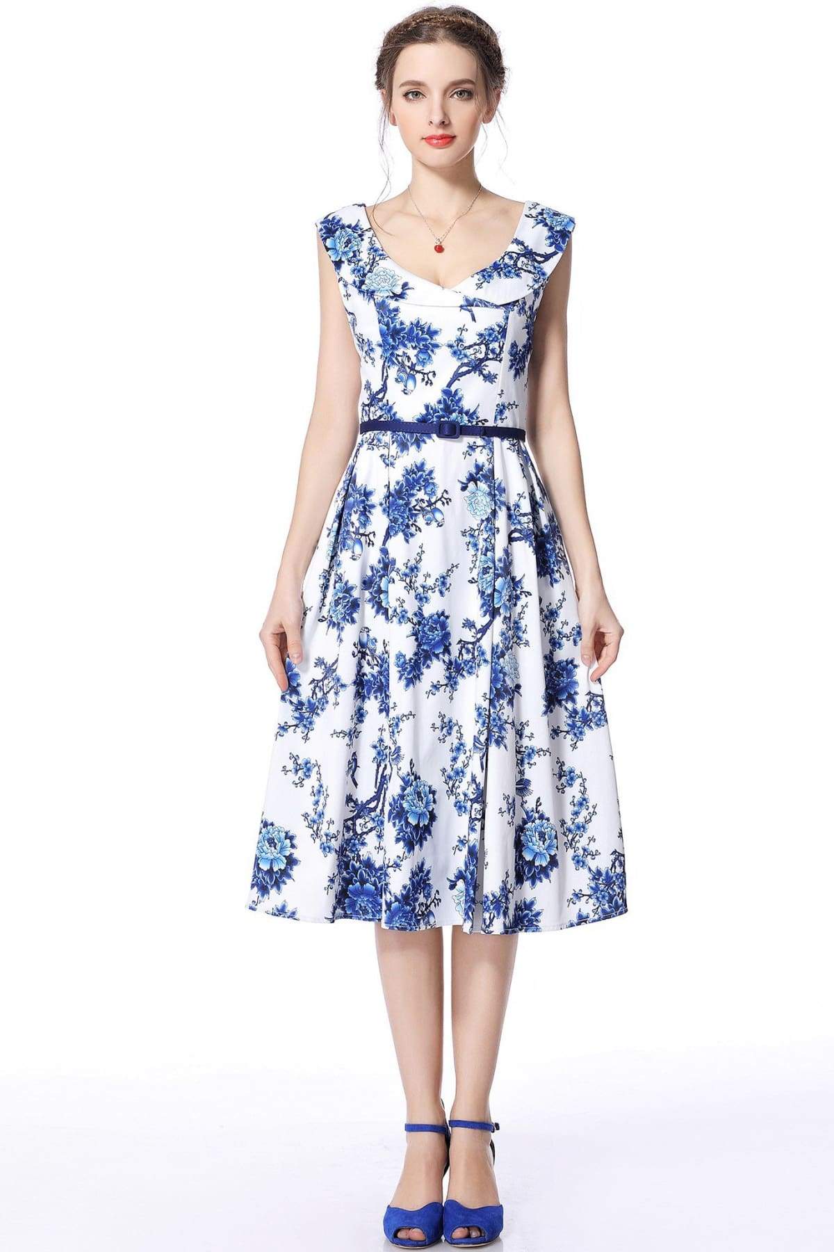 White vintage swing dress best sale