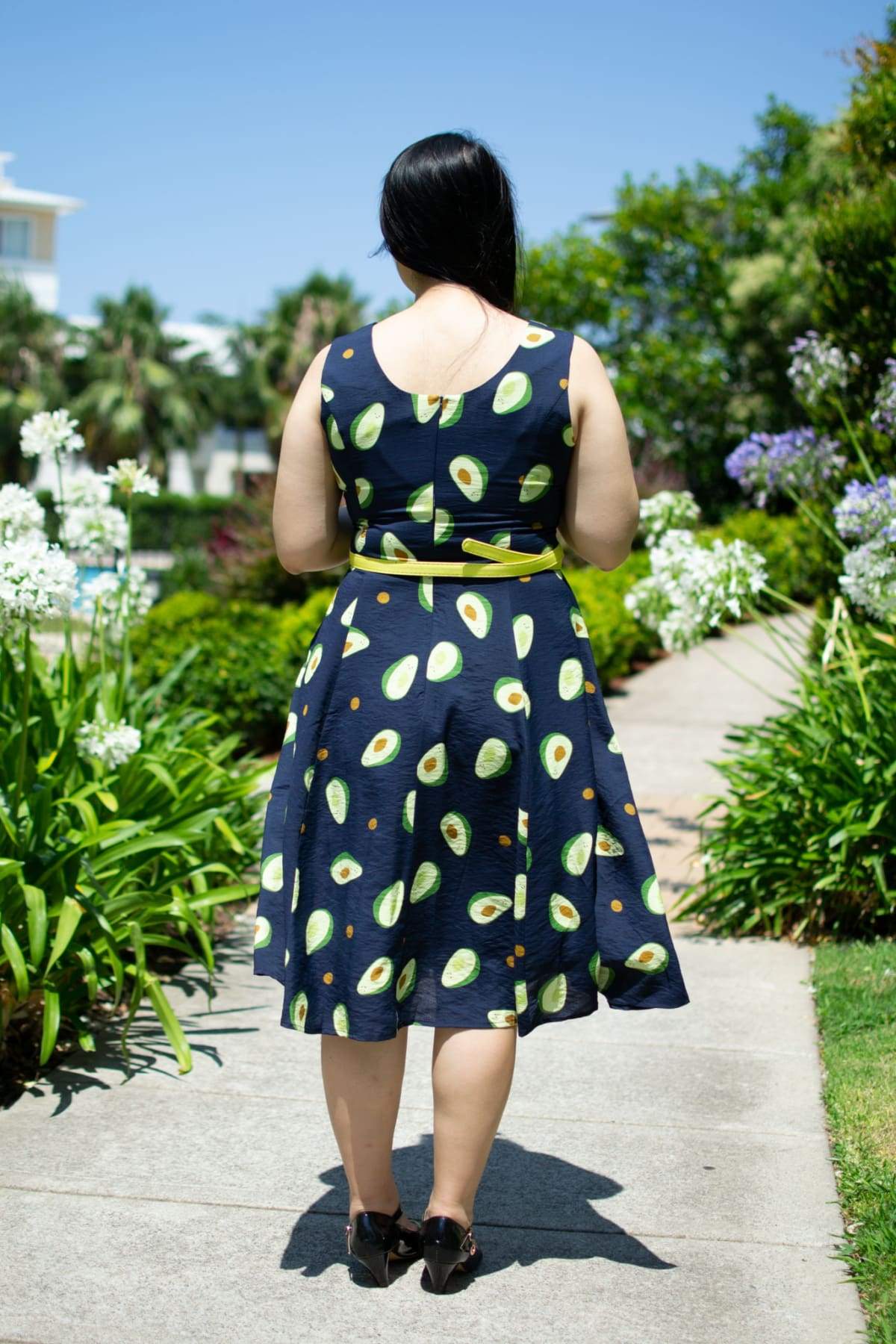 Avocado print dress outlet