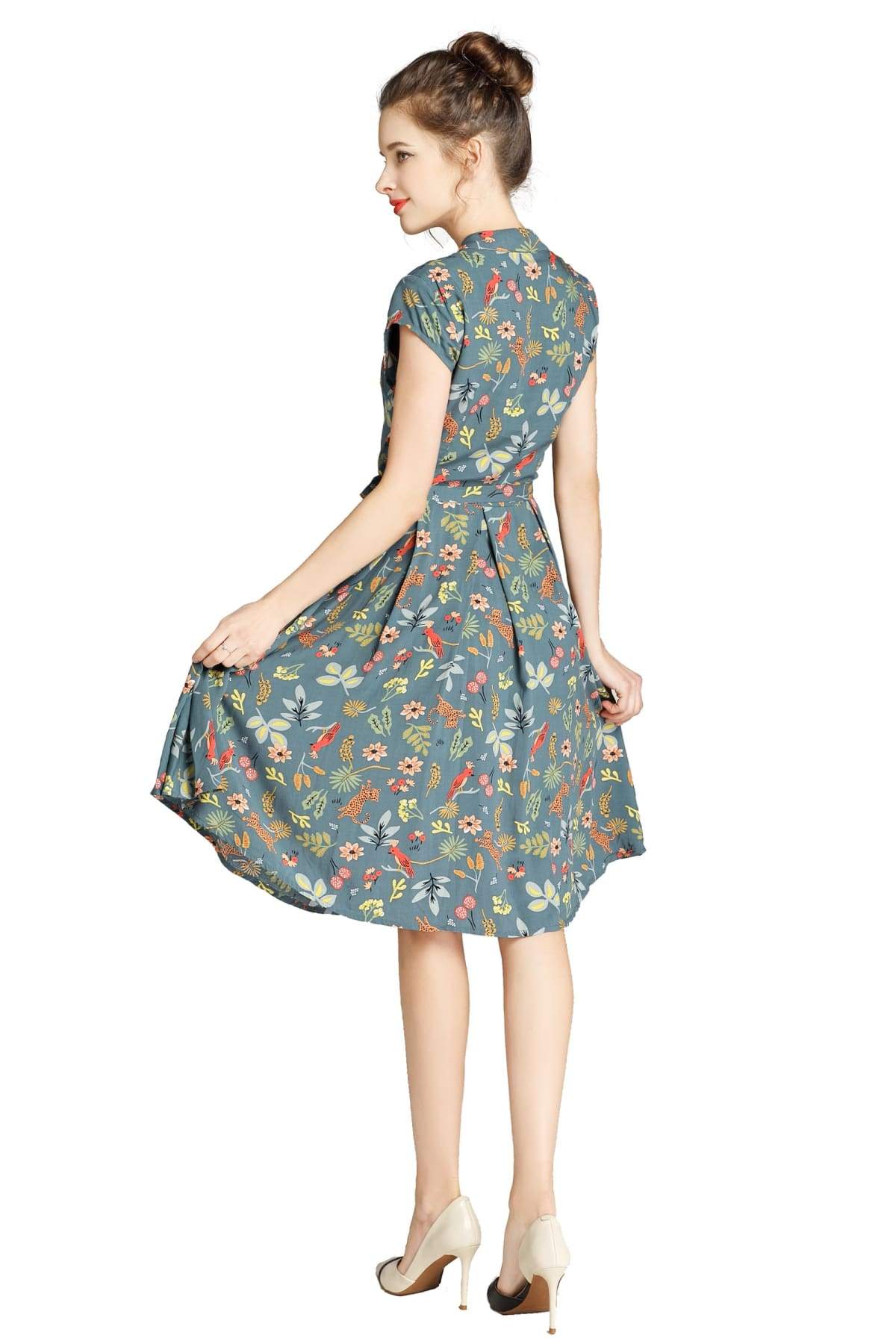 strapless open back dress Give Your All Green Leopard Dress – Shop the Mint