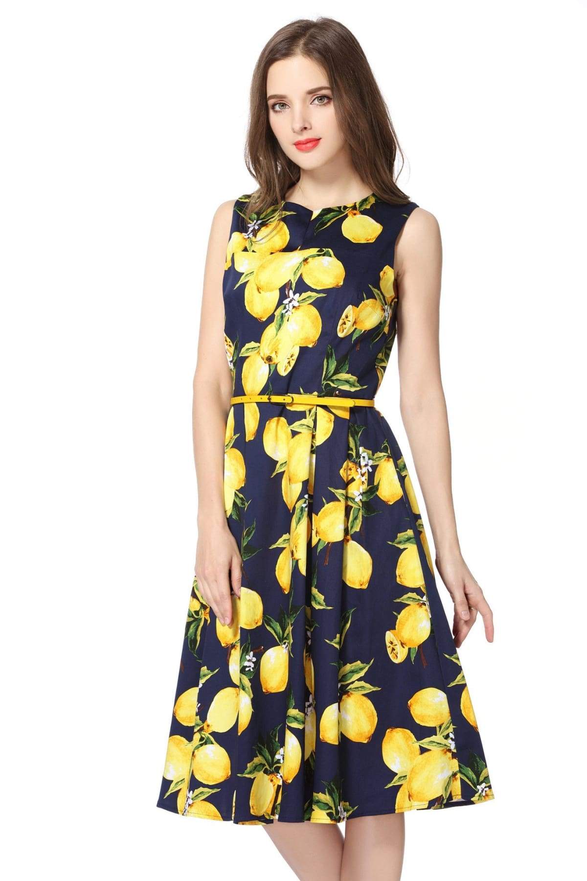 navy blue lemon dress J.Crew Drapey Twill Wrap Dress Lemon Print Casual Navy Blue Size 00