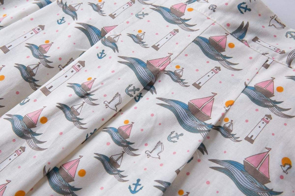 Nautical Sailing Boats A-Line Skirt