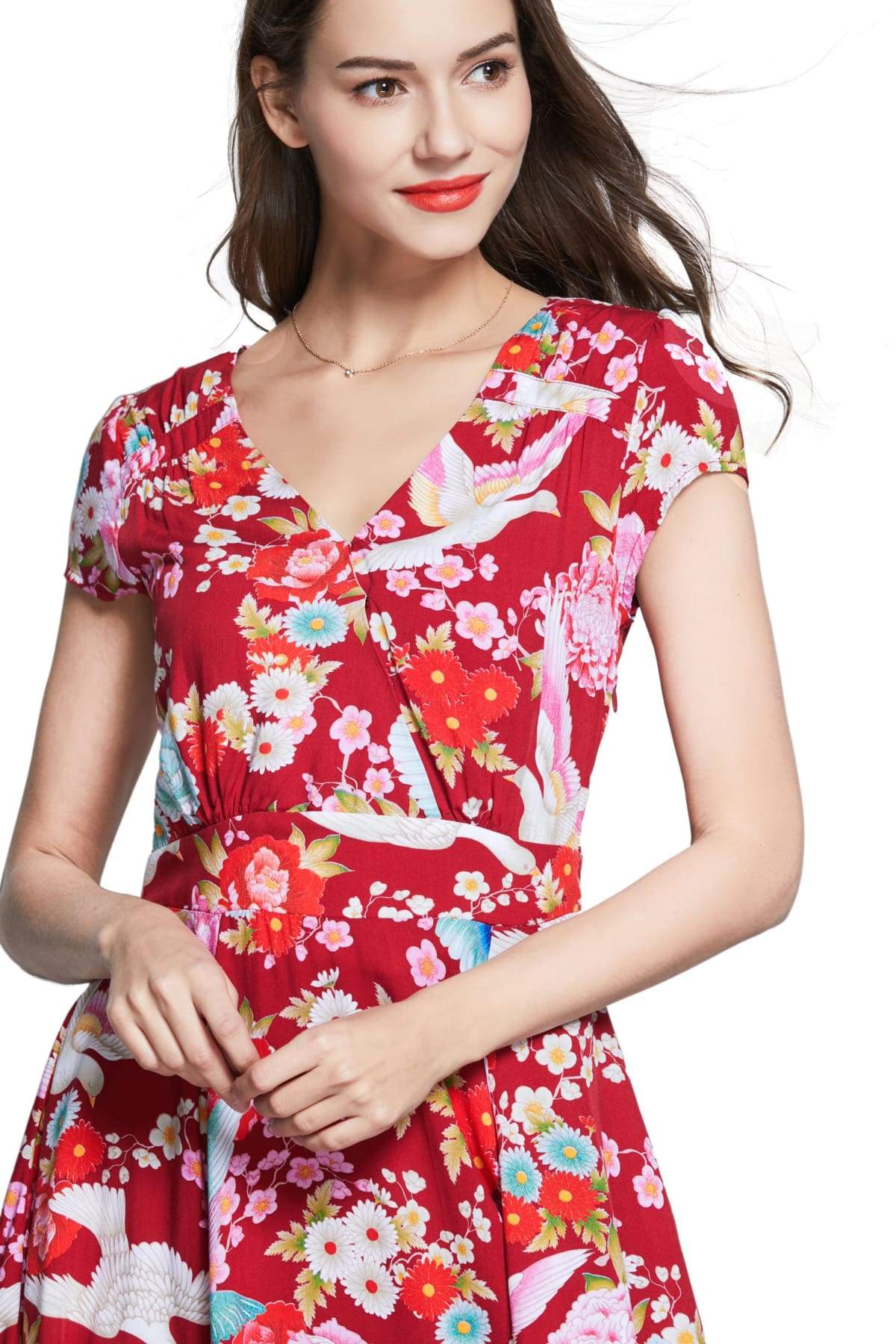 Emery Cross Over Dress Cool Red
