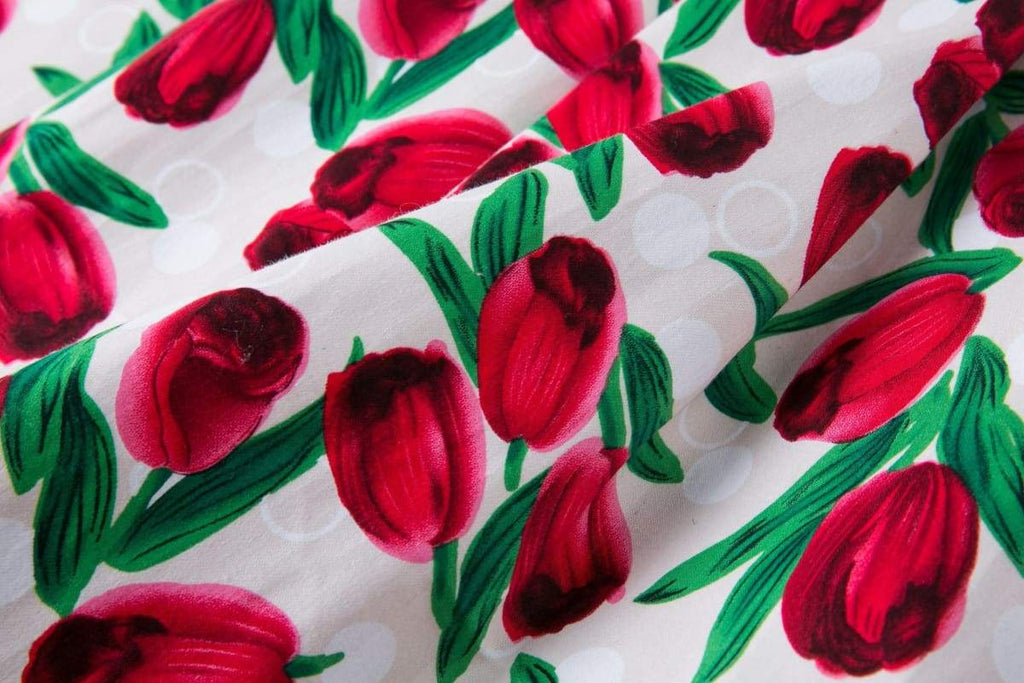 Red Tulip A-Line Skirt