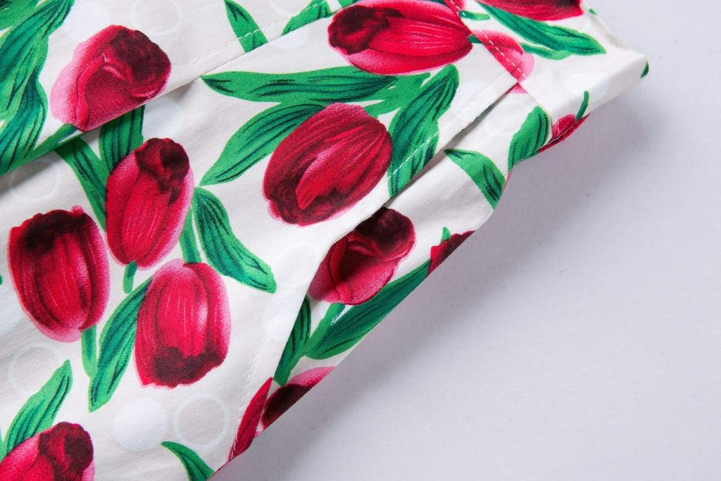 Red Tulip A-Line Skirt