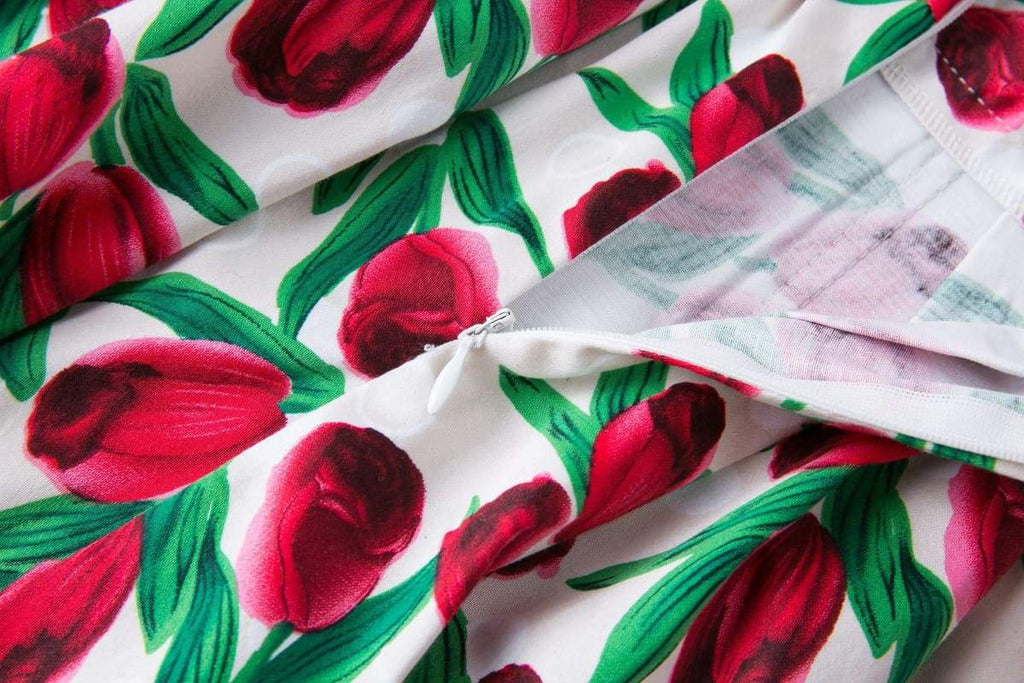 Red Tulip A-Line Skirt