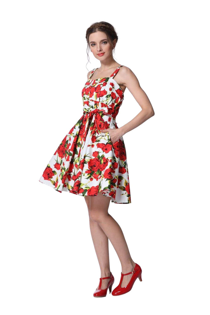 Rose Garden Strap Dress with Pockets