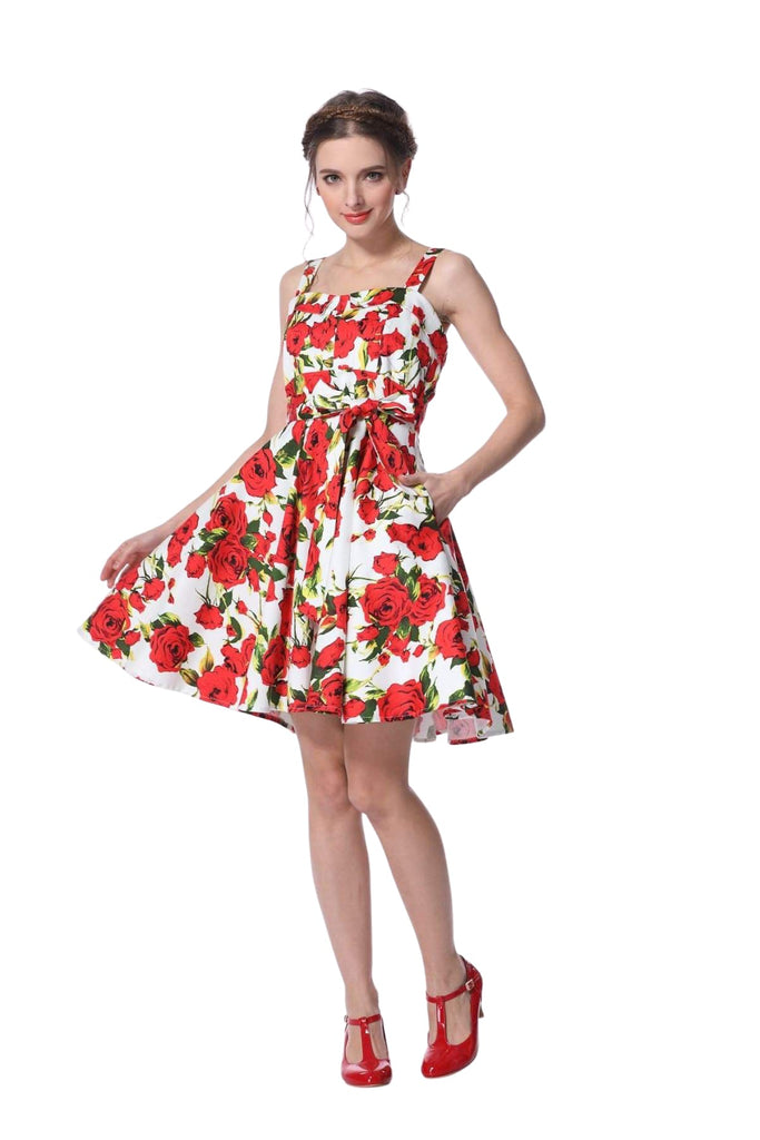 Rose Garden Strap Dress with Pockets