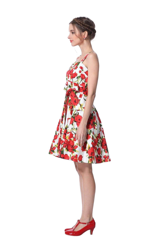 Rose Garden Strap Dress with Pockets