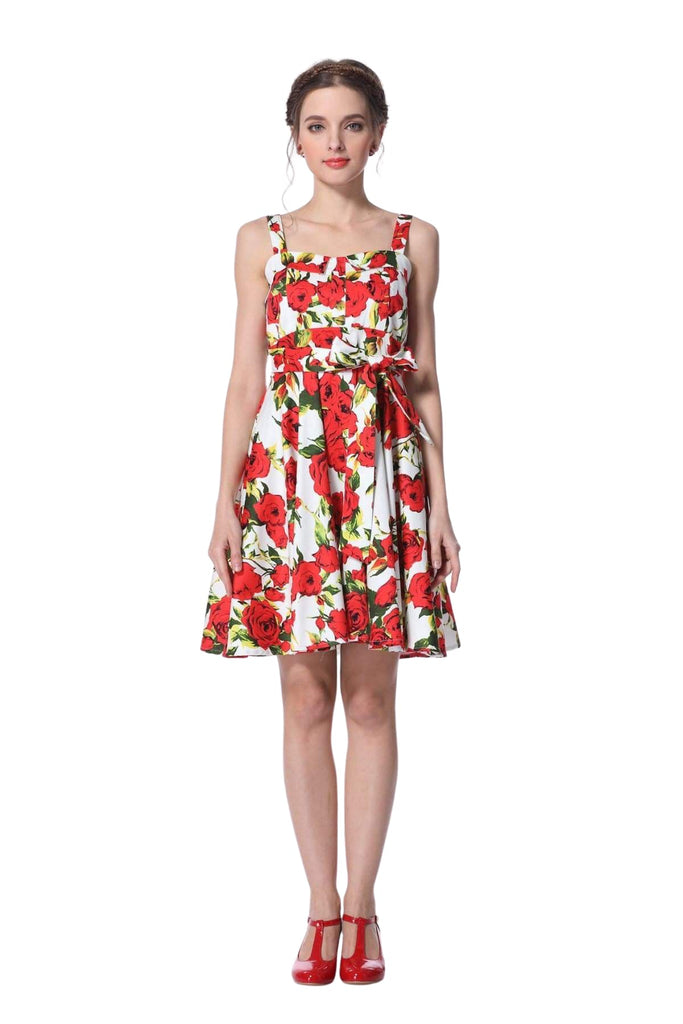 Rose Garden Strap Dress with Pockets