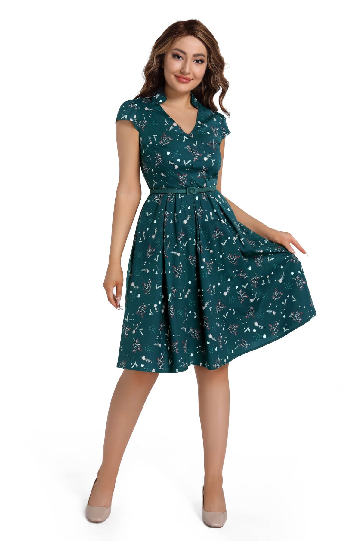 V neck vintage dress online