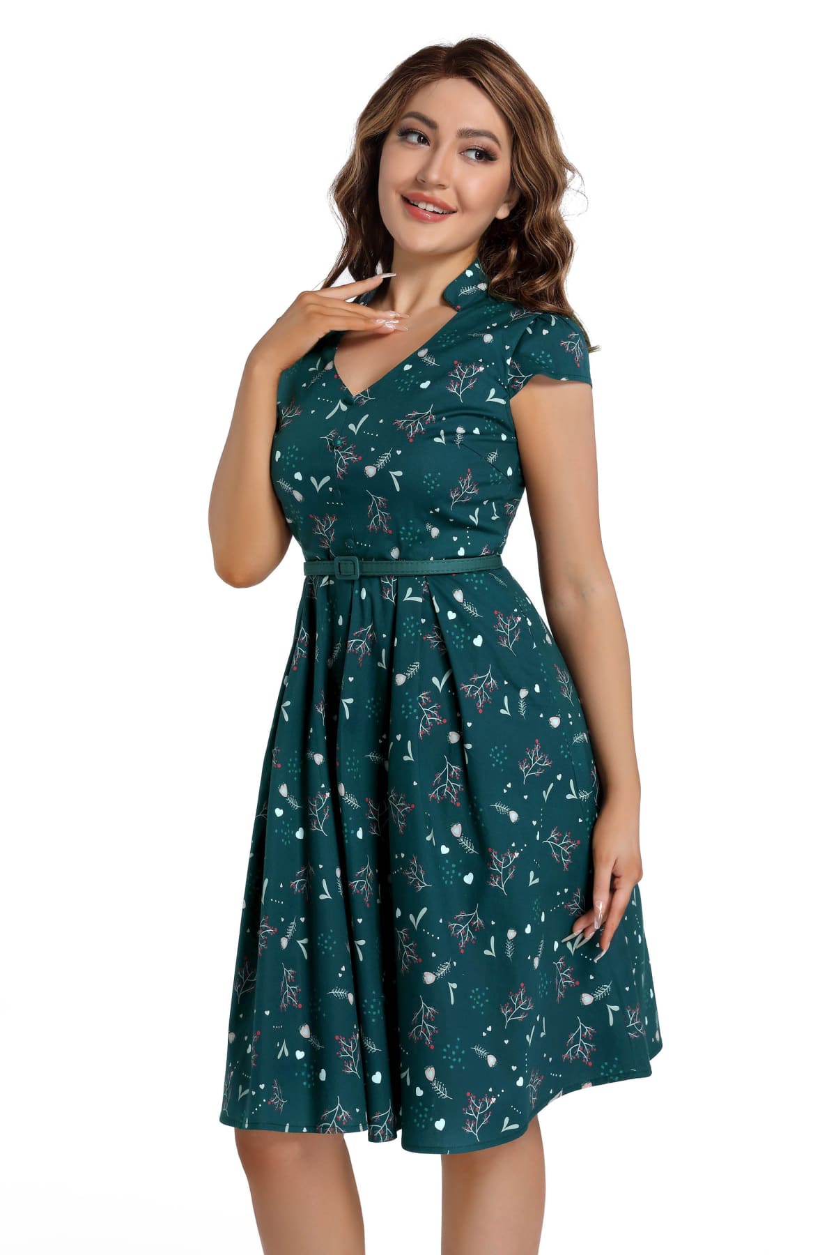 V neck cheap vintage dress
