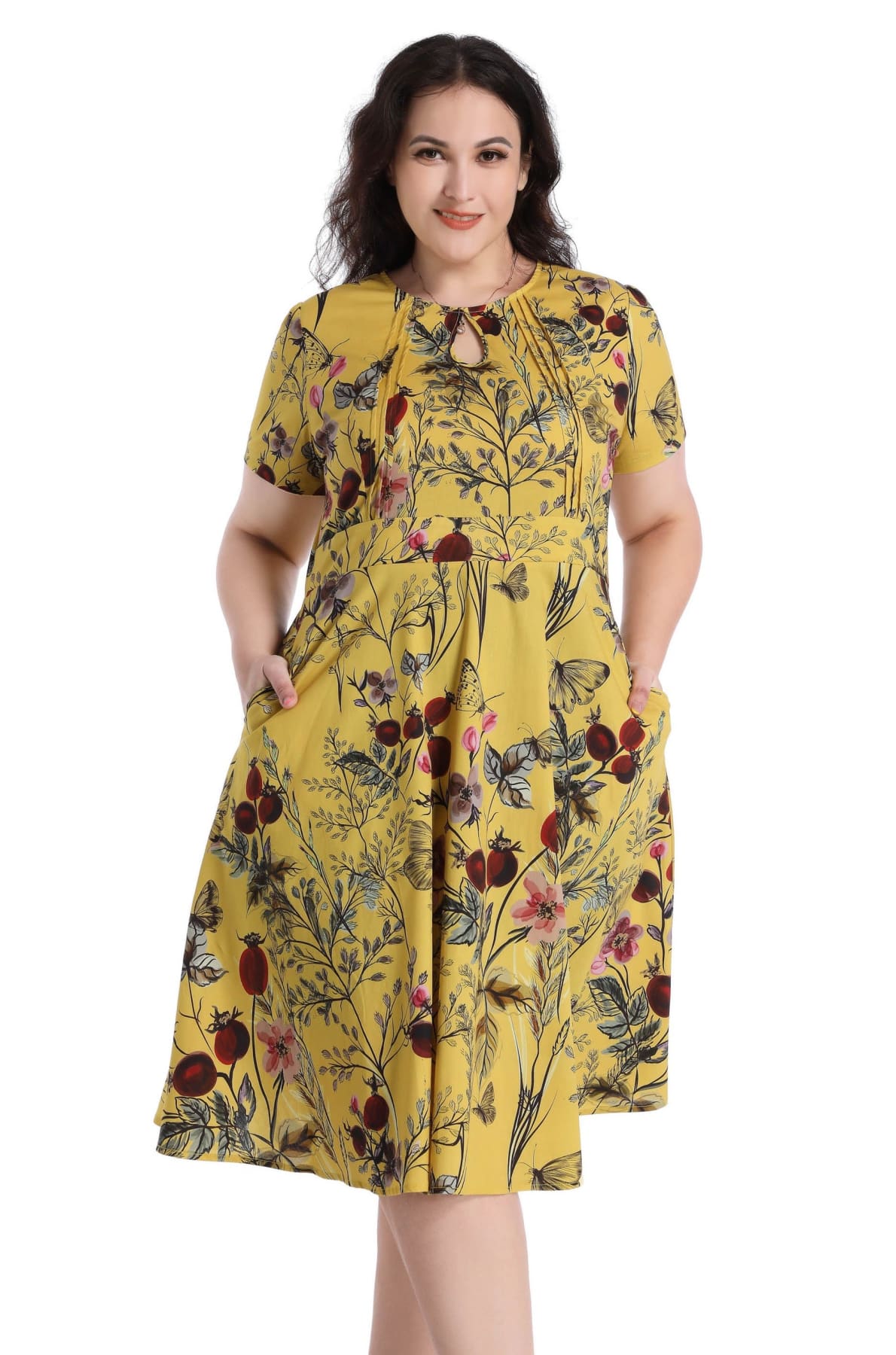 Short sleeve clearance dress with pockets